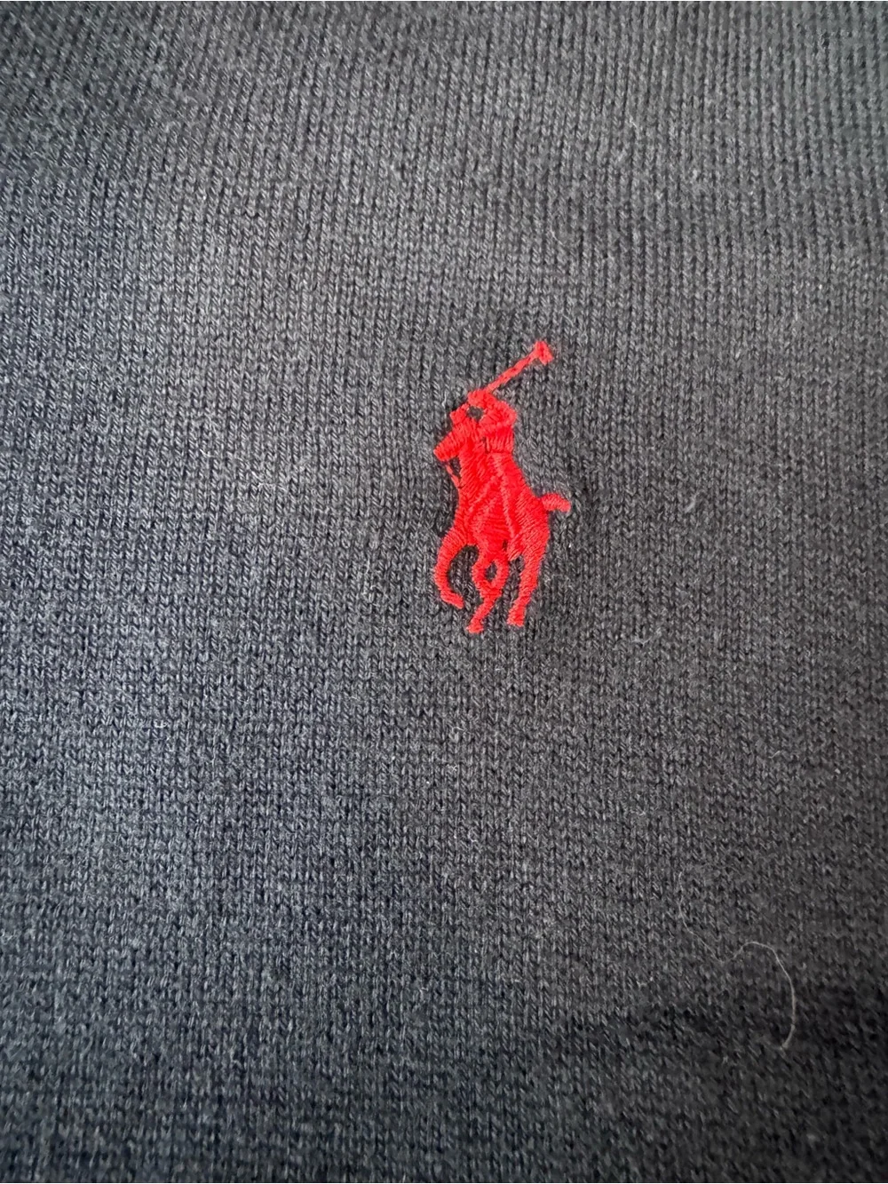 Polo Ralph Lauren Sweater Mens Large Navy Blue Pima Cotton Long Sleeve Pony